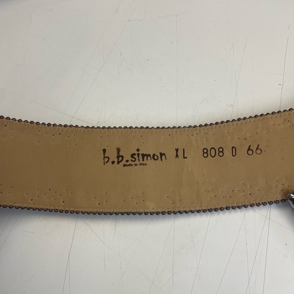 B.B. Simon Turquoise Studded Brown Belt - Picture 3 of 6
